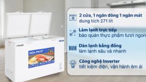 Tủ Đông Hòa Phát Inverter 271 Lít HPF BD8271