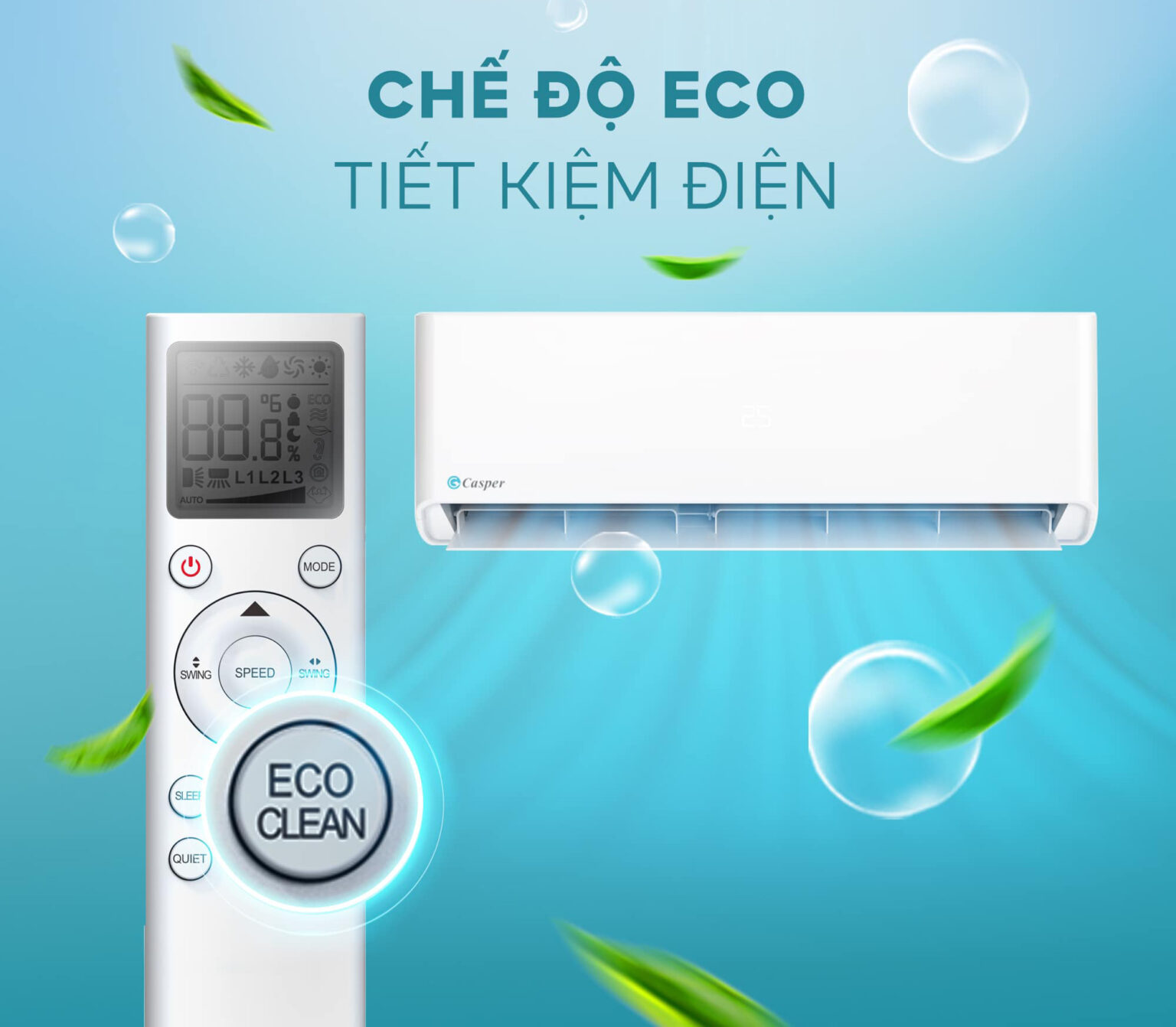 Chế độ ECO của điều hòa Casper SC-09FS36 9000BTU