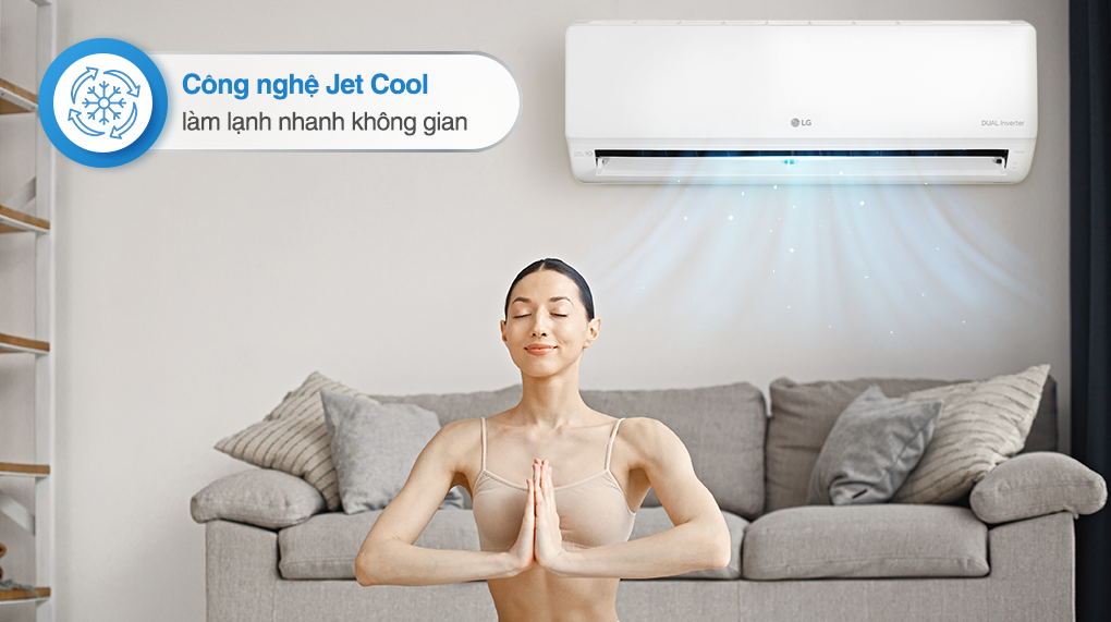 Điều hòa LG V10WIN1 1 chiều làm lạnh nhanh chóng, mang đến không gian mát lạnh sảng khoái