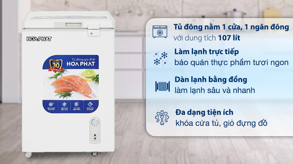 Tủ Đông Hòa Phát 107 Lít HPF AD6107.T1