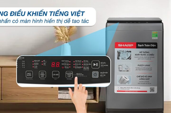 3 lý do nên chọn mua máy giặt Sharp ES-W10NV-GY 10kg
