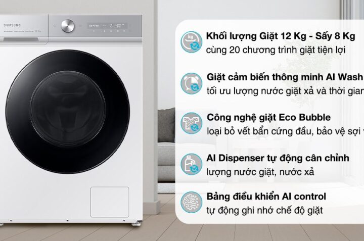 Máy giặt sấy Samsung WD12BB944DGH/SV Inverter giá thành cao liệu có đáng?