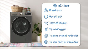 Máy Giặt Sấy LG Inverter Giặt 14Kg Sấy 8Kg FV1414H3BA