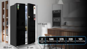 Tủ Lạnh Toshiba Side By Side Inverter 596 Lít GR-RS780WI-PGV(22)-XK