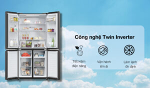 Tủ Lạnh Aqua Inverter Multi Door AQR-M536XA(GB) 469 Lít