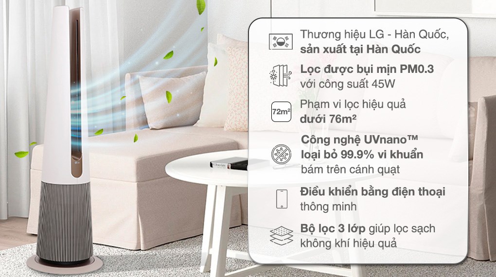 Máy Lọc Không Khí LG PuriCare AeroTower FS15GPBF0