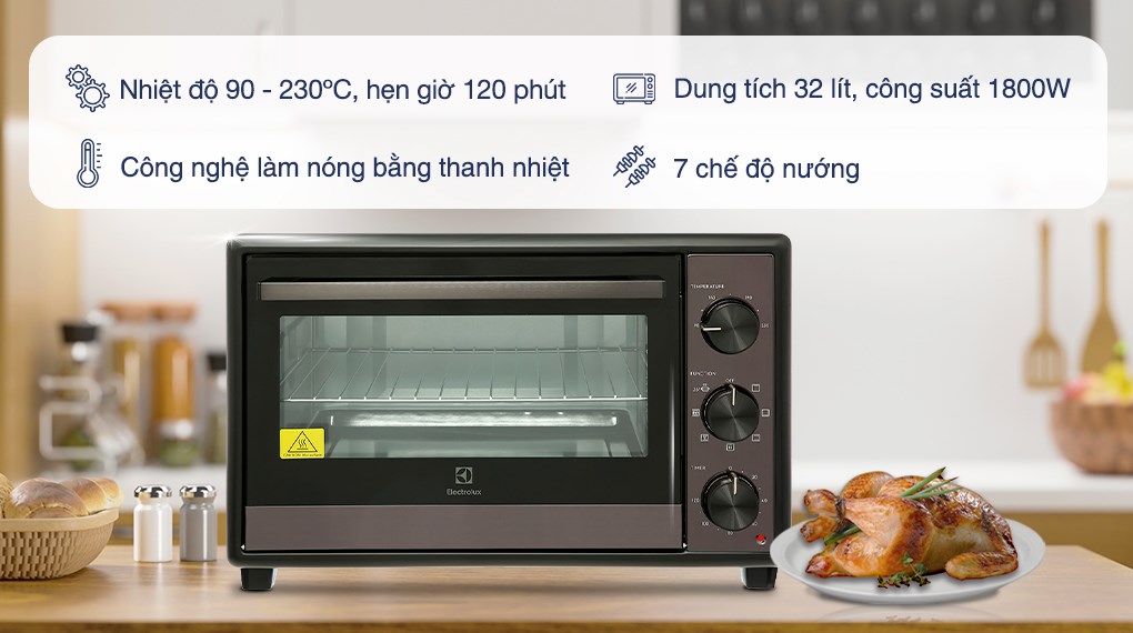 Lò Nướng Electrolux 32 Lít EOT3218XG