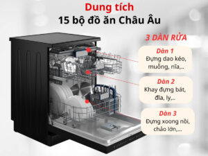 Máy Rửa Bát Hitachi Độc Lập HDF-F158CVGB 15 Bộ