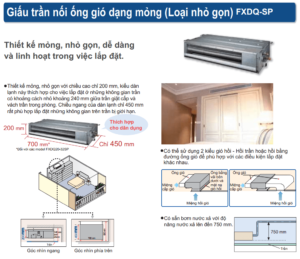 Dàn Lạnh Nối Ống Gió Điều Hòa Trung Tâm Daikin 7500BTU 2 Chiều Inverter FXDQ20PDVE