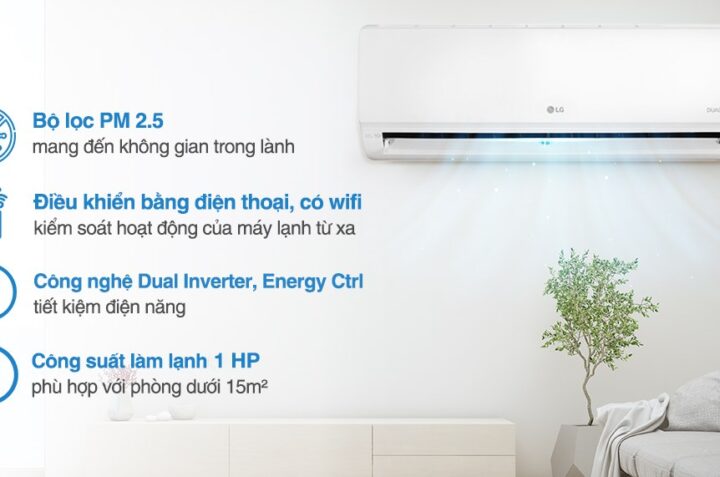 Điều hòa LG 9000BTU V10WIN1: tiết kiệm điện, độ bền cao