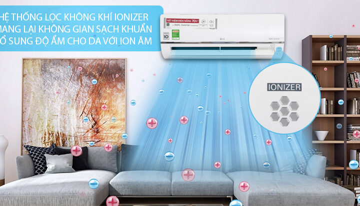 Thanh lọc không khí, tiết kiệm điện với điều hòa LG Inverter V13API1