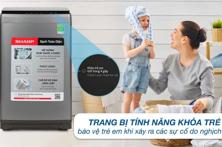 Tìm hiểu những ưu điểm và hạn chế của máy giặt Sharp ES-W10NV-GY lồng đứng
