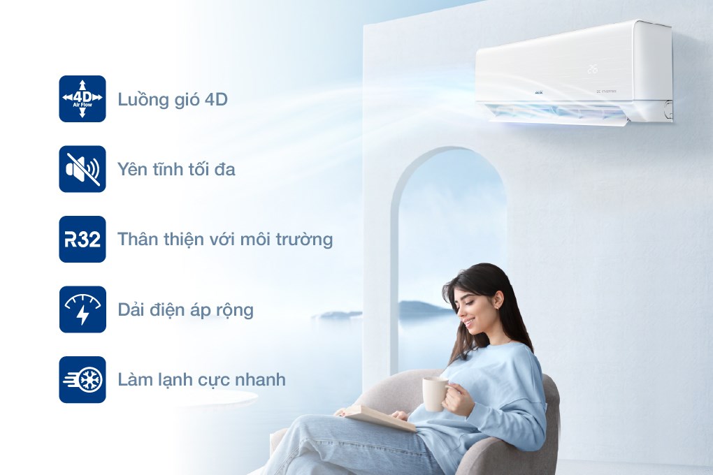 Điều hòa AUX AW13CAA4DI-3VN Inverter tiết kiệm điện hiệu quả