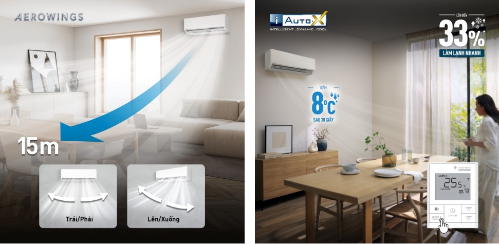 Điều hòa Panasonic CS-U12BKH-8 12000BTU làm mát cực nhanh, mang đến không gian mát lạnh sảng khoái