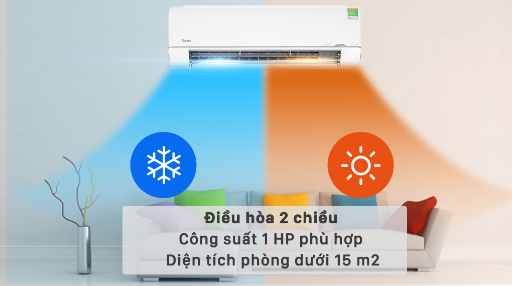 Điều hòa Midea MSMTII-10HRFN8 2 chiều làm lạnh và sưởi ấm linh hoạt