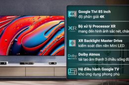 Khám phá Google Tivi Sony 85 Inch K-85XR90: Thiết kế sang trọng, công nghệ thông minh hiện đại