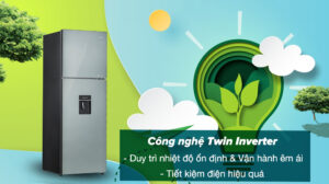 Tủ Lạnh Aqua Inverter AQR-T390FA(WGM) 347 Lít