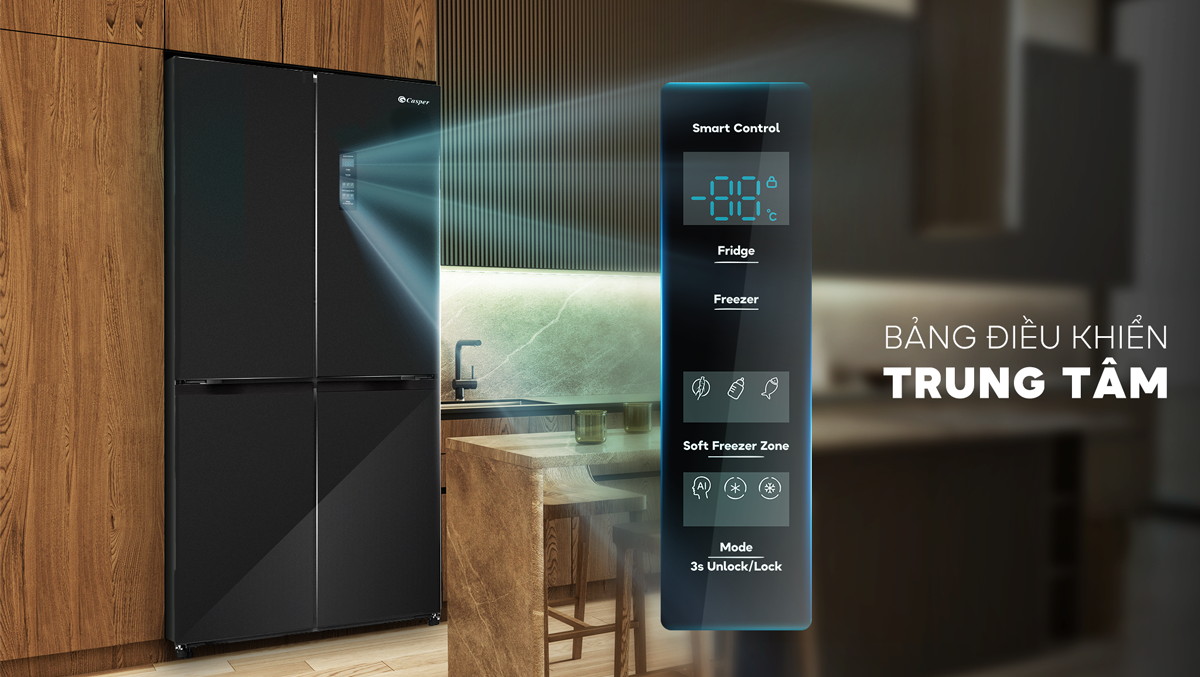 Tủ lạnh Casper RM-D430GBS 430L thiết kế sang trọng, tăng thẩm mĩ cho không gian
