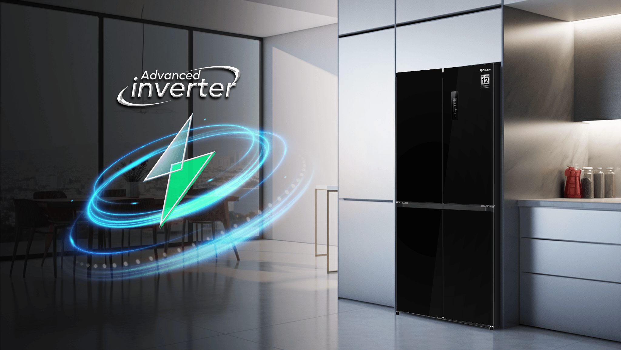 Tủ lạnh Casper RM-D430GBS 430L tiết kiệm điện năng vượt trội