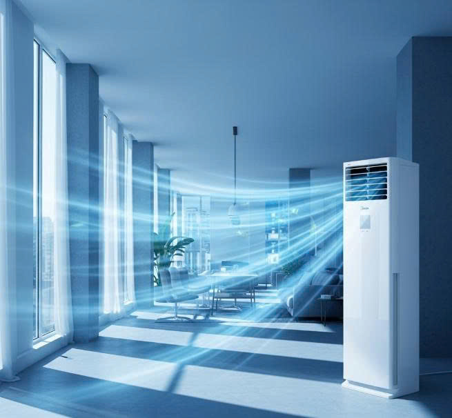 khả năng làm mát nhanh chóng của điều hòa cây Midea MFPA-28CRN1