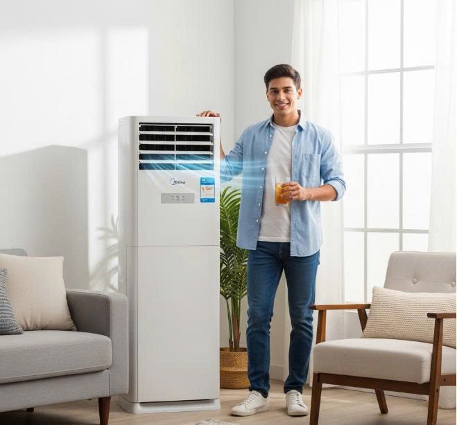 Điều hòa tủ đứng Midea có giá thành rẻ và phù hợp túi tiền