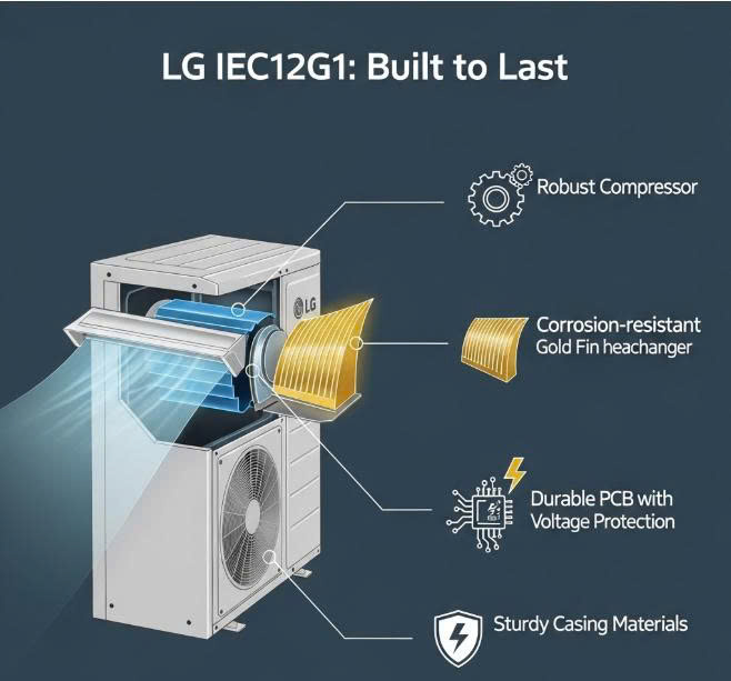 Độ bền dài hạn qua thời gian của điều hòa LG IEC12G1