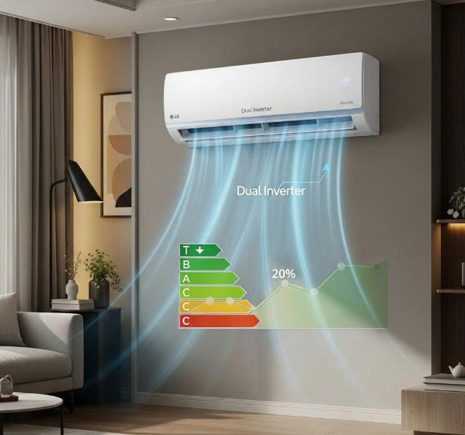 Tiết kiệm điện hiệu quả và vận hành tối ưu của điều hòa LG IDH09M1 2 chiều