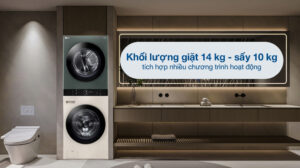 Tháp Giặt Sấy LG Inverter WashTower Giặt 14Kg Sấy 10Kg WT1410NHEG