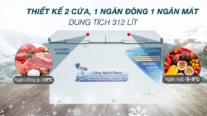 Tủ Đông Alaska Dàn Đồng BCD-5068C 2 Ngăn 2 Cánh 500 Lít