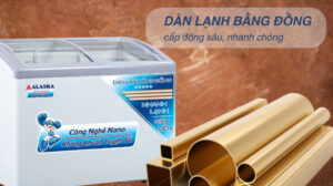 Tủ Đông Alaska Mặt Kính Cong KC-210 1 Ngăn 210 Lít