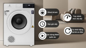Máy Sấy Quần Áo Electrolux 8Kg EDV804H3WC