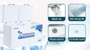 Tủ Đông Alaska Dàn Nhôm HB-550N 1 Ngăn 2 Cánh 550 Lít