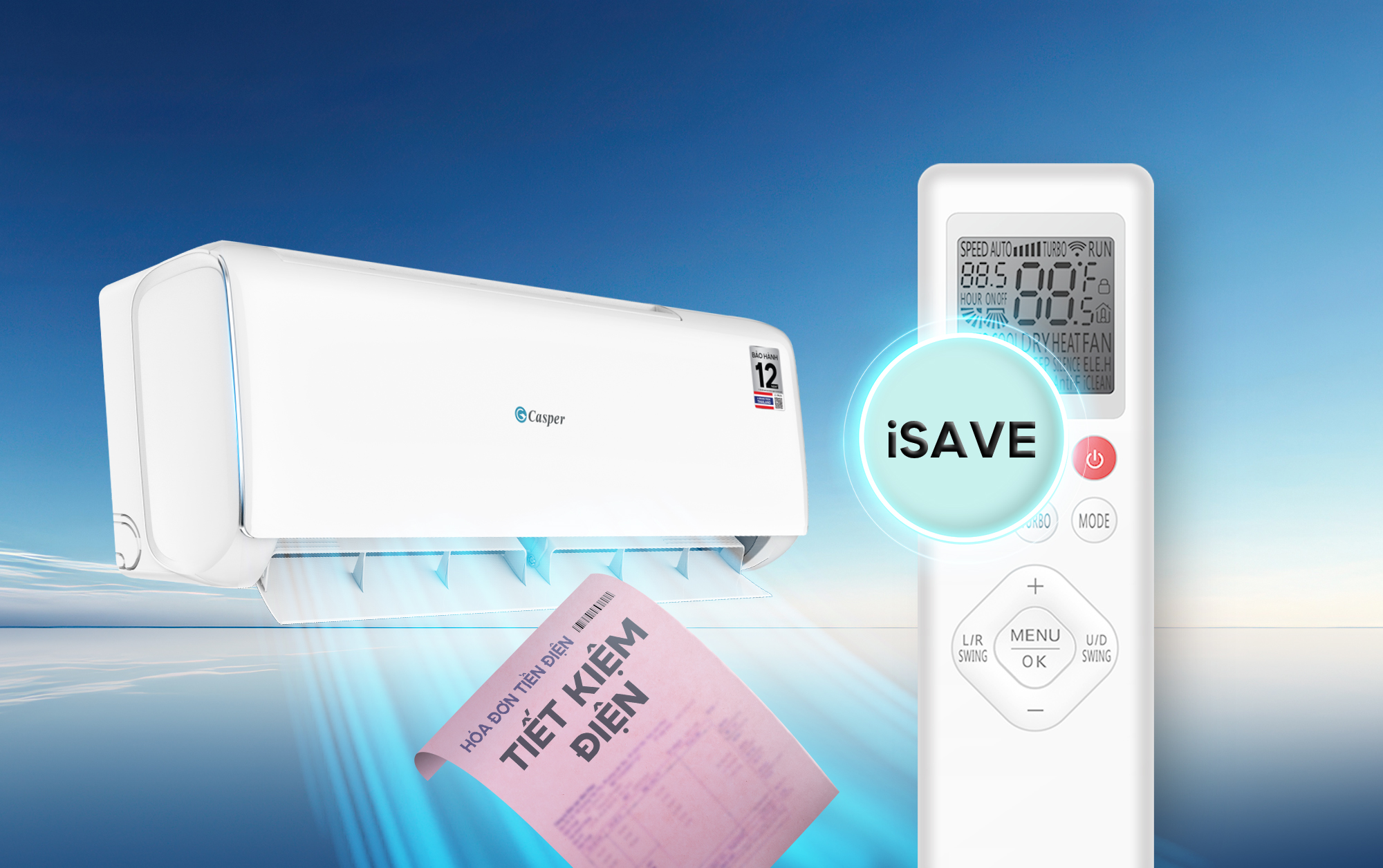 Điều hòa Casper JC-12IU36 12000BTU tiết kiệm điện vượt trội