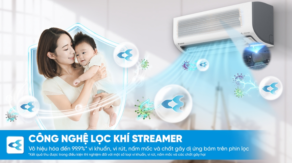 Điều hòa Daikin FTKF35ZVMV 12000BTU lọc sạch không khí, bảo vệ sức khỏe cho người dùng