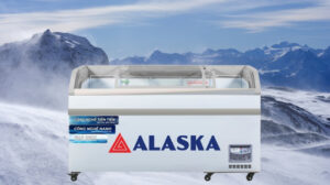 Tủ Đông Alaska Mặt Kính Cong KC-395 1 Ngăn 395 Lít