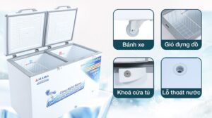 Tủ Đông Alaska Dàn Đồng BCD-4568C 2 Ngăn 2 Cánh 450 Lít