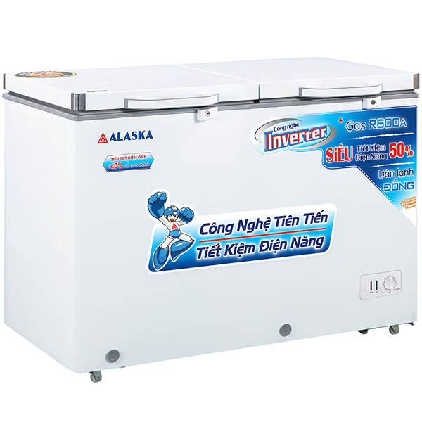 Tủ Đông Alaska Inverter Dàn Đồng FCA-3600CI 2 Ngăn 2 Cánh 350 Lít