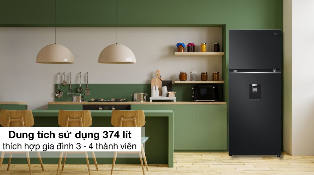 Tủ Lạnh LG Inverter 2 Cánh 374 Lít LTD37BLM