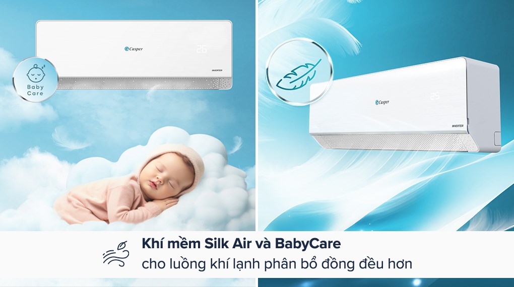 Điều hòa Casper 2 chiều QH-12IU36A làm lạnh nhanh chóng, dễ chịu