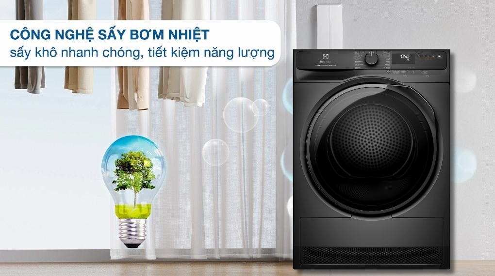 Máy sấy Electrolux EDH803J5SC 8kg sấy nhanh chóng, bảo vệ quần áo