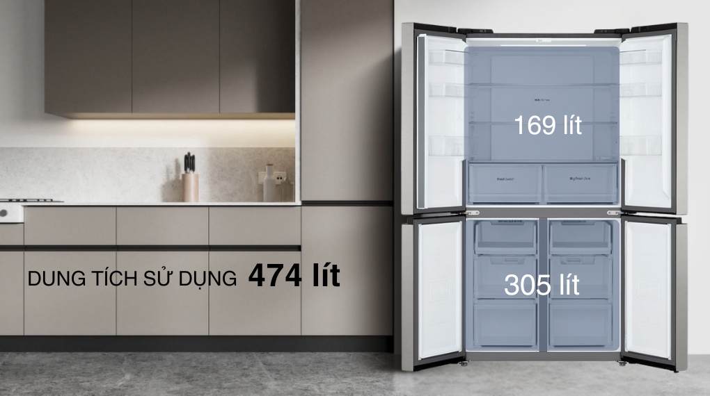 Tủ lạnh LG LFB47SVM Inverter dung tích lớn, bảo quản lượng lớn thực phẩm