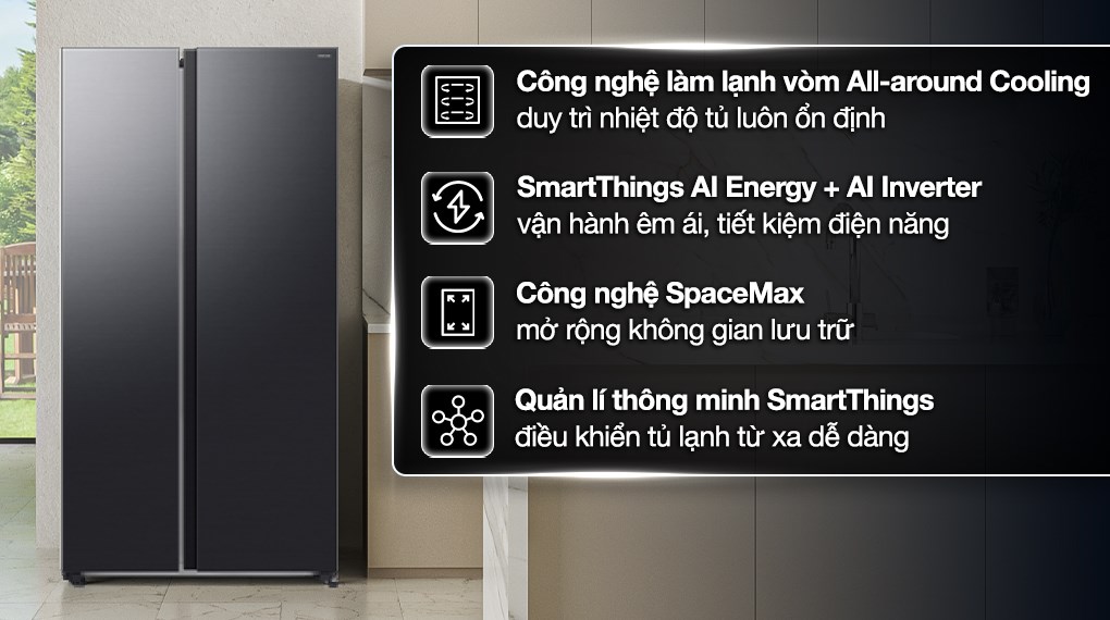 Tủ Lạnh Samsung Inverter Side By Side 655 Lít RS70F65Q3FSV