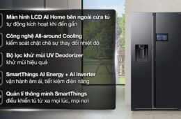 Tủ lạnh Samsung RS90F65D2FSV Inverter: Thiết kế đẳng cấp, bảo quản hiệu quả
