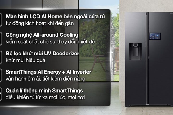 Tủ lạnh Samsung RS90F65D2FSV Inverter: Thiết kế đẳng cấp, bảo quản hiệu quả
