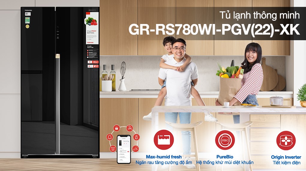 Tủ lạnh Toshiba Inverter 596 Lít GR-RS780WI-PGV(22)-XK