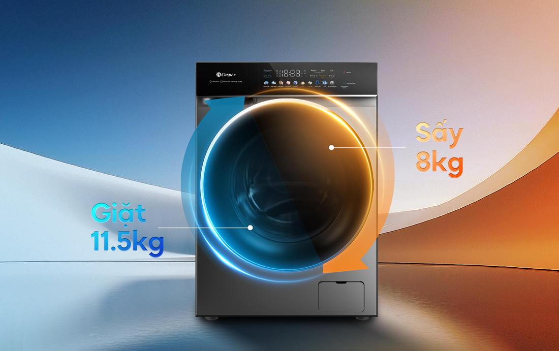 Máy giặt sấy Casper WF-P115V giải pháp giặt - sấy trên cùng một sản phẩm