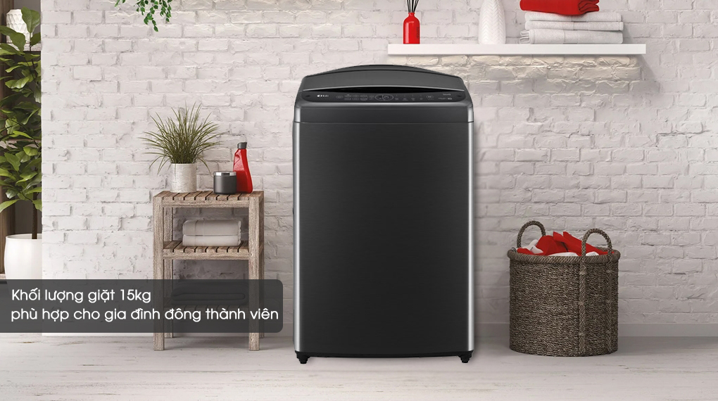 Máy giặt LG TV2515DV5J 15kg đáp ứng nhu cầu giặt giũ lượng lớn áo quần, thích hợp cho gia đình đông người