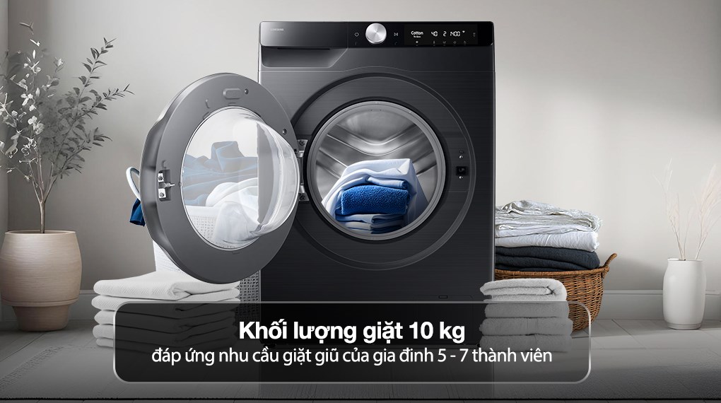 Máy giặt Samsung WW10DG6U34LBSV 10kg khối lượng giặt lớn, phù hợp cho gia đình đông người