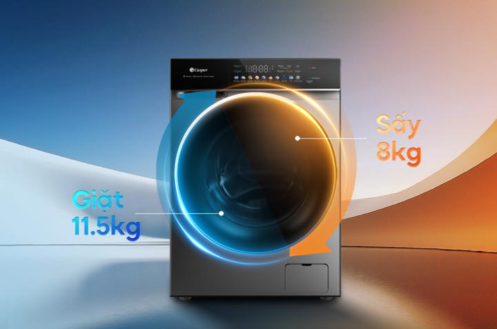 Máy giặt sấy Casper WF-P115VGT11 Inverter: Giặt sấy chuyên sâu, nâng tầm không gian