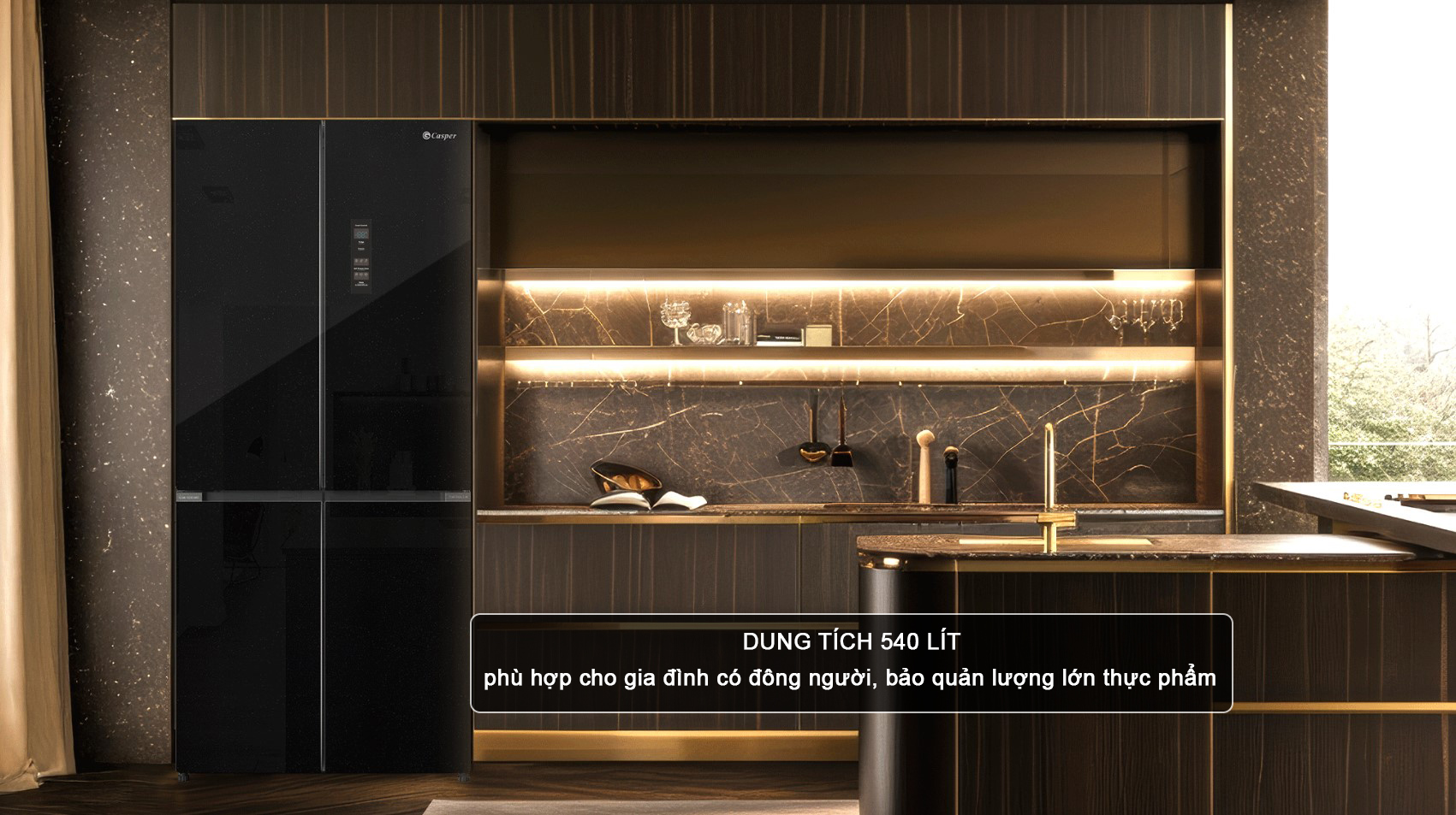 Tủ lạnh Casper RM-D540SBS dung tích lớn, bảo quản lượng lớn thực phẩm